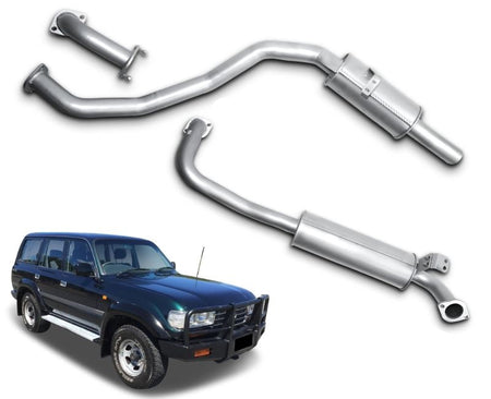 2.5" Exhaust System for 4.5lt Petrol Toyota Landcruiser 80 Series Wagon FZJ80 (1990 - 1998 Models) Beast Unleashed Exhausts