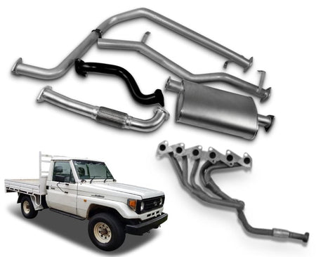 2.5" Stainless Steel Exhaust System with Extractors for 4.2lt Non-Turbo Diesel Toyota Landcruiser 75 Series Ute (01/1990 - 01/2002 Models) Beast Unleashed Exhausts