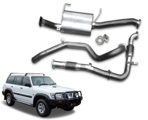 2.5" Stainless Steel Turbo-Back Exhaust System for 3.0lt Common Rail Nissan Patrol GU Wagon Y61 (10/1997 - 2016 Models) Beast Unleashed Exhausts