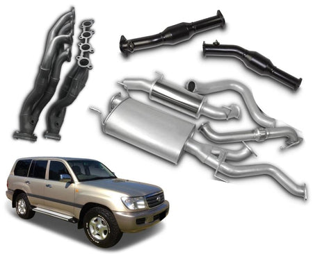 2.5" to 3" Stainless Steel Exhaust System with Extractors for 4.7lt V8 Petrol Toyota Landcruiser 100 Series Wagon UZJ100 (1998 - 2007 Models) Beast Unleashed Exhausts