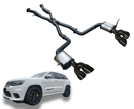 3" Cat-Back Exhaust System for 6.2lt Supercharged Jeep Grand Cherokee Trackhawk (2018 - 2020 Models) Beast Unleashed Exhausts