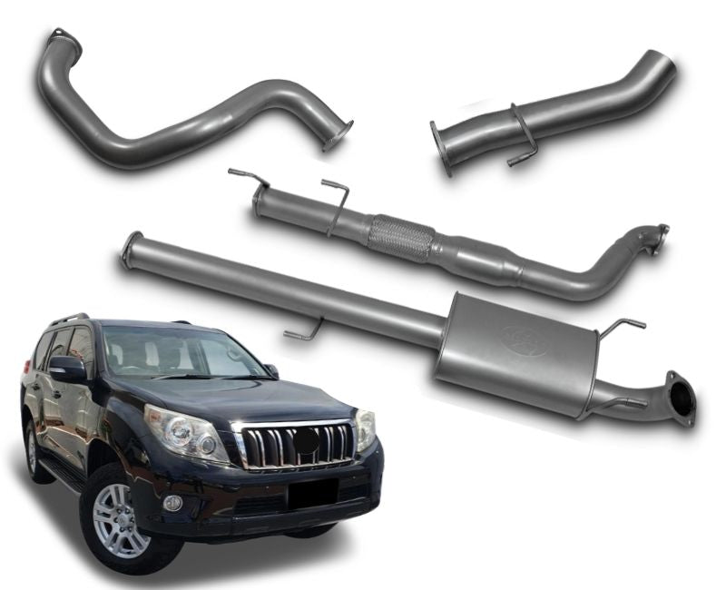 3" Turbo-Back Stainless Steel Exhaust System for 3.0lt Common Rail Toyota Prado 150 Series KDJ150R (2009 - 2015 Models) Beast Unleashed Exhausts