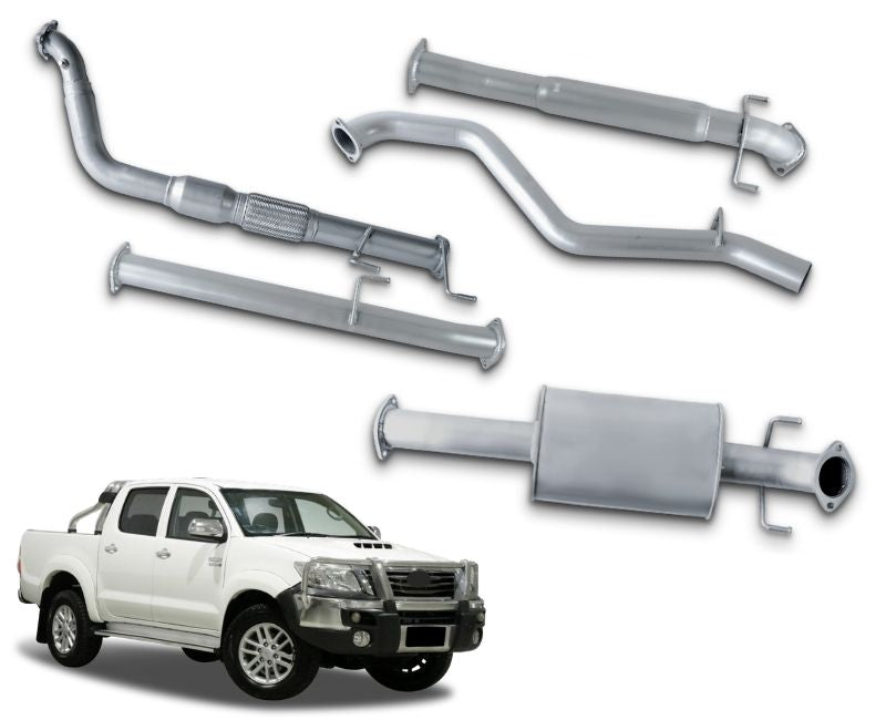 3" Turbo-Back Stainless Steel Exhaust System for 3.0lt Turbo Diesel Toyota Hilux KUN26R (03/2005 - 2019 Models) Beast Unleashed Exhausts
