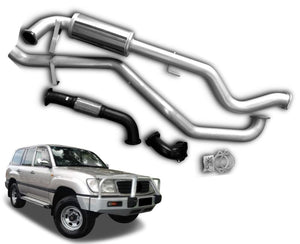 3" Turbo-Back Stainless Steel Exhaust System for 4.2lt Toyota Landcruiser 105 Series Wagon with DTS Turbo (1998 - 2007 Models) Beast Unleashed Exhausts