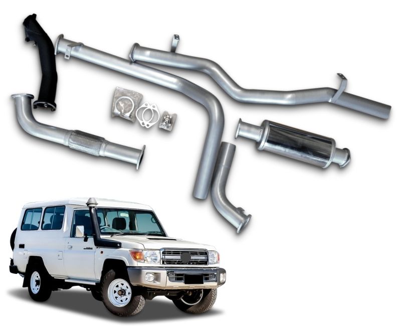 3" Turbo-Back Stainless Steel Exhaust System for 4.2lt Turbo Diesel Toyota Landcruiser 78 Series Troop Carrier (06/2006 Onwards Models) Beast Unleashed Exhausts
