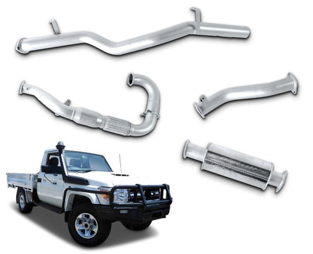 3" Turbo-Back Stainless Steel Exhaust System for 4.5lt V8 Toyota Landcruiser 79 Series Single Cab Ute (01/2012 - 01/2016 Models) Beast Unleashed Exhausts