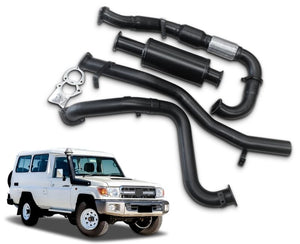 3" Turbo-Back Stainless Steel Exhaust System for 4.5lt V8 Turbo Diesel Toyota Landcruiser 78 Series Troop Carrier (01/2012 - 01/2016 Models) Beast Unleashed Exhausts