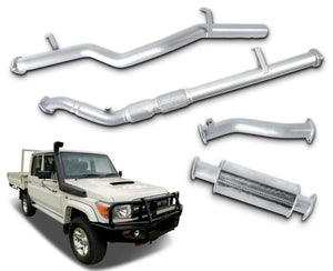 3" Turbo-Back Stainless Steel Exhaust System for 4.5lt V8 Turbo Diesel Toyota Landcruiser 79 Series Dual Cab Ute (01/2012 - 01/2016 Models) Beast Unleashed Exhausts